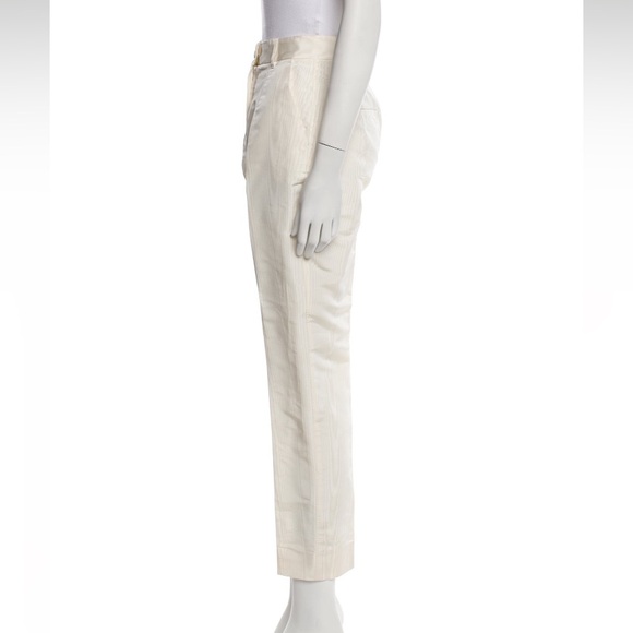 DOLCE & GABBANA Suit😍Cream Silk Stripe Pantsuit Double Breasted Blazer & Pants - Picture 9 of 16